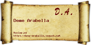 Deme Arabella névjegykártya